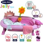 NUEVO-Tina-Bañera-Plegable-JELLY-Con-Termometro-Rosado