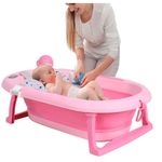 NUEVO-Tina-Bañera-Plegable-JELLY-Con-Termometro-Rosado
