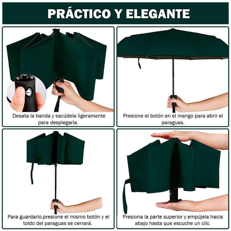 Paraguas-Plegable-con-Proteccion-UV-Sombrilla-de-Mano-K01-Verde