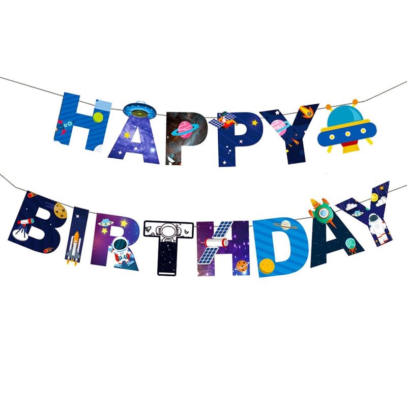 Cadeneta-espacial-banner-banderines-Happy-Birthday-feliz-cumpleaños-astronauta-cohete