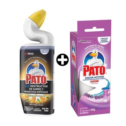 COMBO Pato: Destructor De Sarro Cítrico 710ml + Repuesto desinfectante de discos Lavanda
