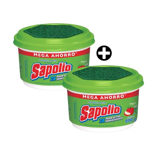 COMBO Sapolio: 2 Lavavajillas en pasta Manzana 800gr