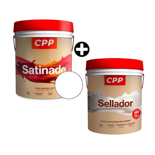 COMBO Satinado CPP Blanco 4 galones + Sellador CPP 4 galones