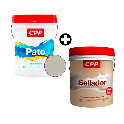 COMBO Pintura Látex Pato CPP Blanco Humo 4 galones + Sellador CPP 4 galones