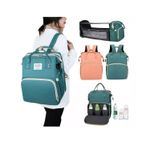 Pañalera-Mochila-Bebe-Cambiador-Cuna-Convertible-3-en-1