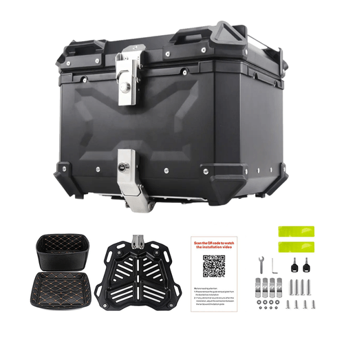 Cajuela de Aluminio de 65L de Capacidad y Respaldar para Moto MOTOON