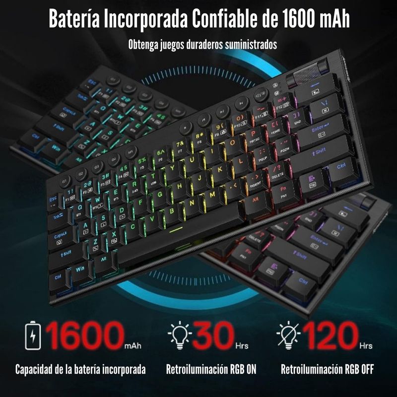 Redragon---Teclado-Horus-Mini-Pro-K632-60--RGB-Wireless-Switch-Red
