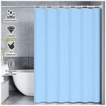 Cortina-de-Baño-Moderna-Impermeable-Accesorio-para-Ducha-U11-Celeste