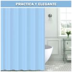 Cortina-de-Baño-Moderna-Impermeable-Accesorio-para-Ducha-U11-Celeste