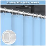 Cortina-de-Baño-Moderna-Impermeable-Accesorio-para-Ducha-U11-Celeste