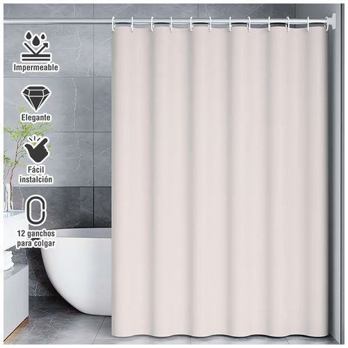 Cortina de Baño Moderna Impermeable Accesorio para Ducha U11 Crema