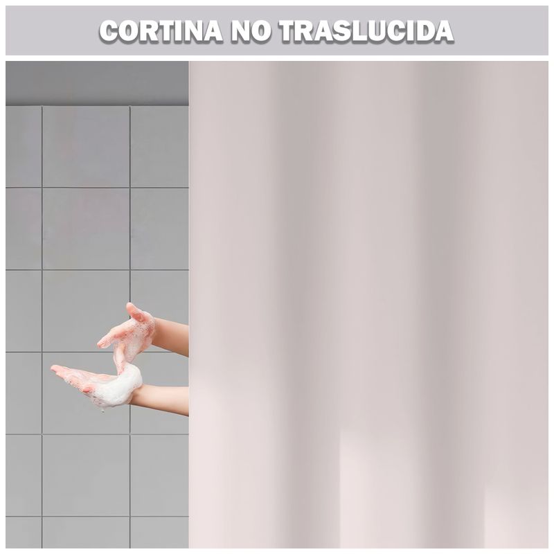 Cortina-de-Baño-Moderna-Impermeable-Accesorio-para-Ducha-U11-Crema