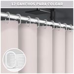 Cortina-de-Baño-Moderna-Impermeable-Accesorio-para-Ducha-U11-Crema