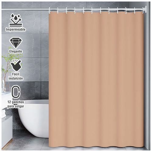 Cortina de Baño Moderna Impermeable Accesorio para Ducha U11 Canela