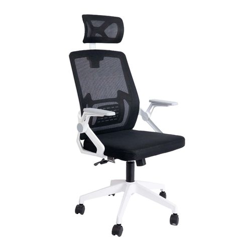 Silla de Oficina Eco-Husby Con Cabecera Regulable – Negro