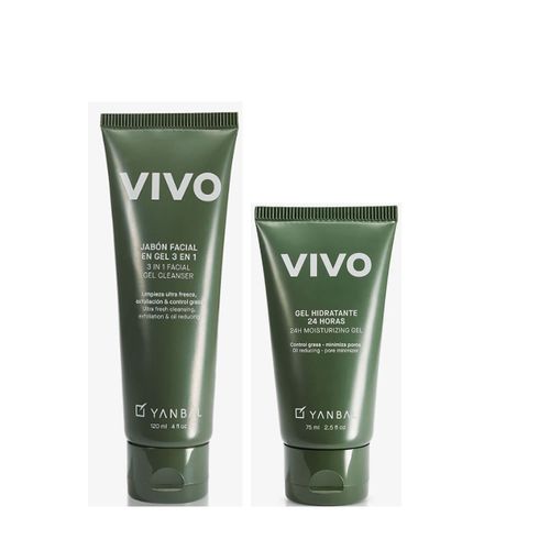 Set Jabón facial en Gel 3 en 1+Gel Hidratante Facial Vivo de Yanbal
