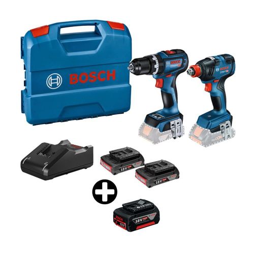 COMBO Bosch: Taladro percutor GSB-90C 18V + Llave de impacto GDX 18V-200 + Batería Gba 18v 4.0ah
