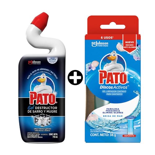 COMBO Pato: Saca sarro líquido 710ml + Repuesto de desinfectante para discos Brisas del Mar