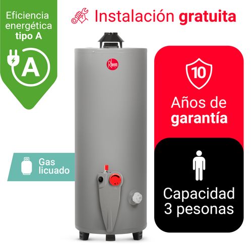 TERMOTANQUE 76L RHEEM GAS DE BALÓN (GLP)