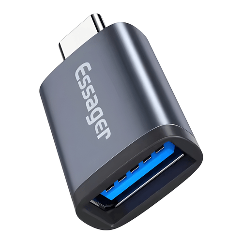 Adaptador OTG Essager USB Hembra A USB C Macho Azul Acero