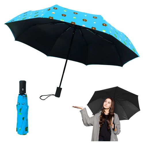 Paraguas Plegable con Protección UV Sombrilla de Mano Diseño Osito CL KL5