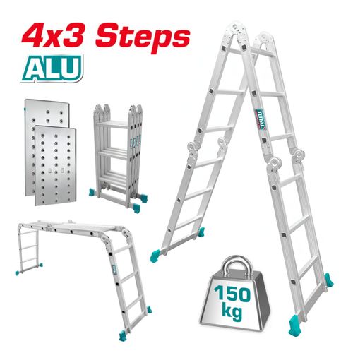 Escalera multiposicion 12 peldaños incluye plataformas Total