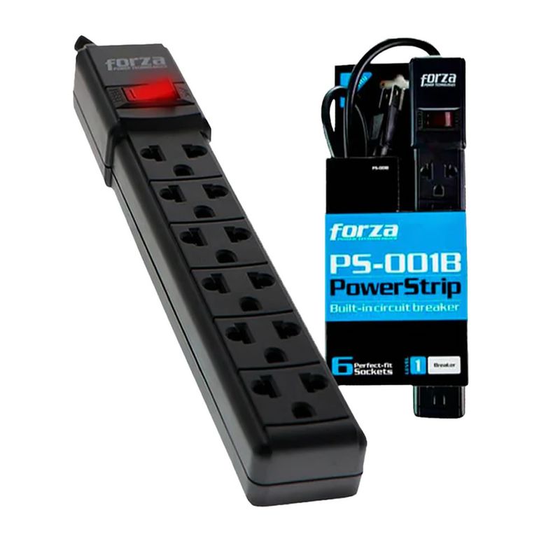 Supresor-de-Picos-Forza-PS-001B-6-Puertos-Negro-
