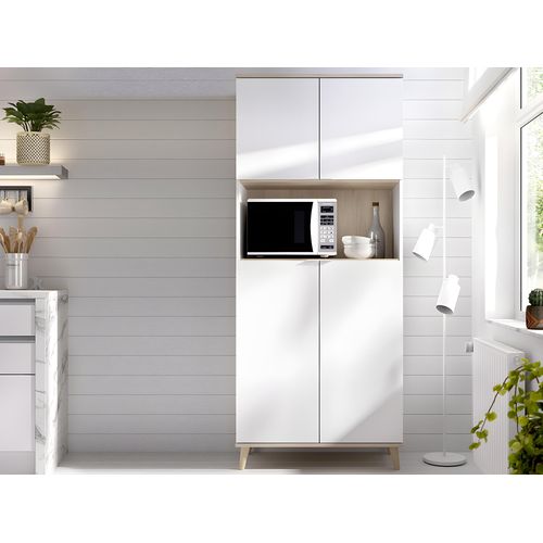 Armario para Microondas Heidi color Blanco/Roble TU MESITA
