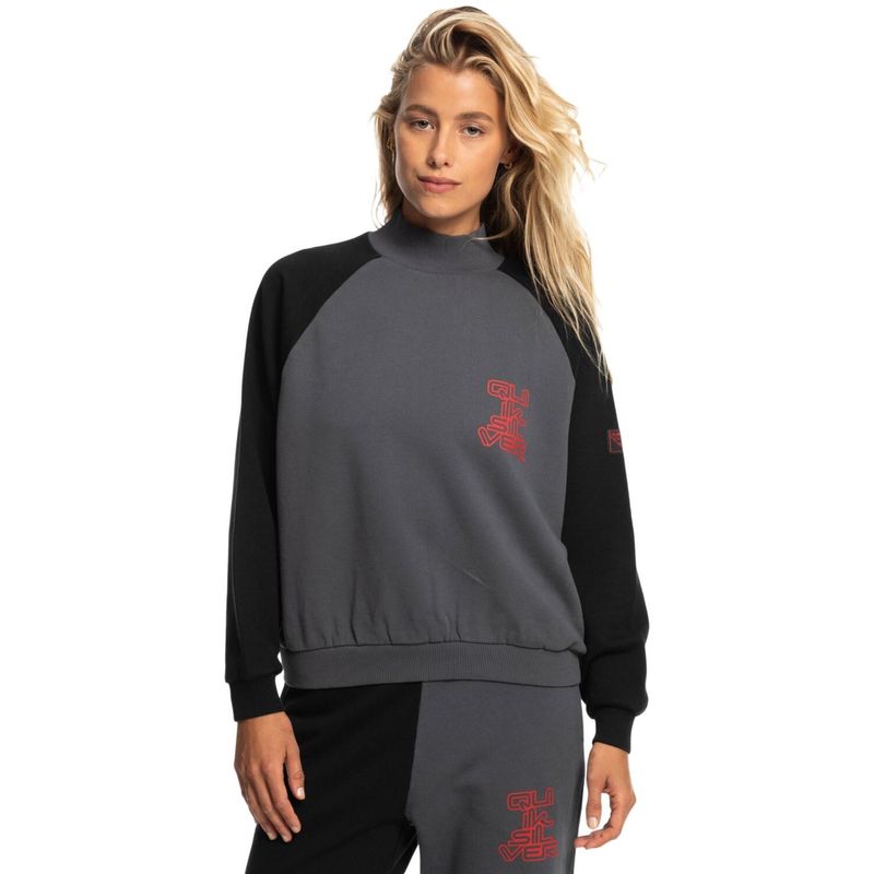 Polera-Sudadera-Quiksilver-x-Stranger-Things-para-Mujer---Negra-Talla-S