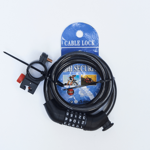 Cable Candado Bloqueo de Bicicleta con Clave Negro Moveen