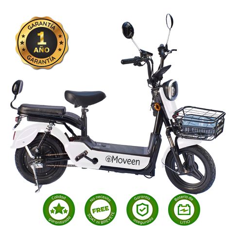 BICIMOTO ELÉCTRICA MOVEEN MED URBAN 2 LITHIUM BLANCO + CANDADO CON LLAVE DE REGALO