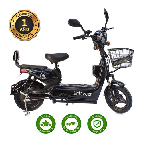 BICIMOTO ELÉCTRICA MOVEEN MED URBAN 1 NEGRO + CANDADO CON LLAVE DE REGALO