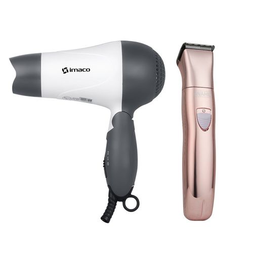 Combo secadora de cabello portatil 1000w hd1000 imaco+ depiladora Facial Y Corporal Para Dama Wahl