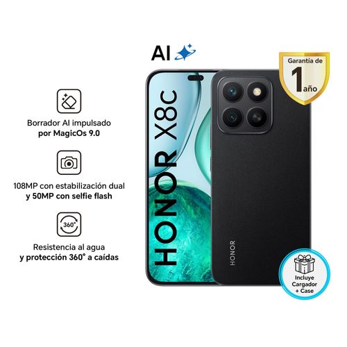 Celular HONOR X8c 256GB 8GB ABR-LX3 6.7" Black