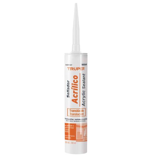 Silicona Translúcido 280ml para Ladrillo, Madera y Concreto Truper 18569