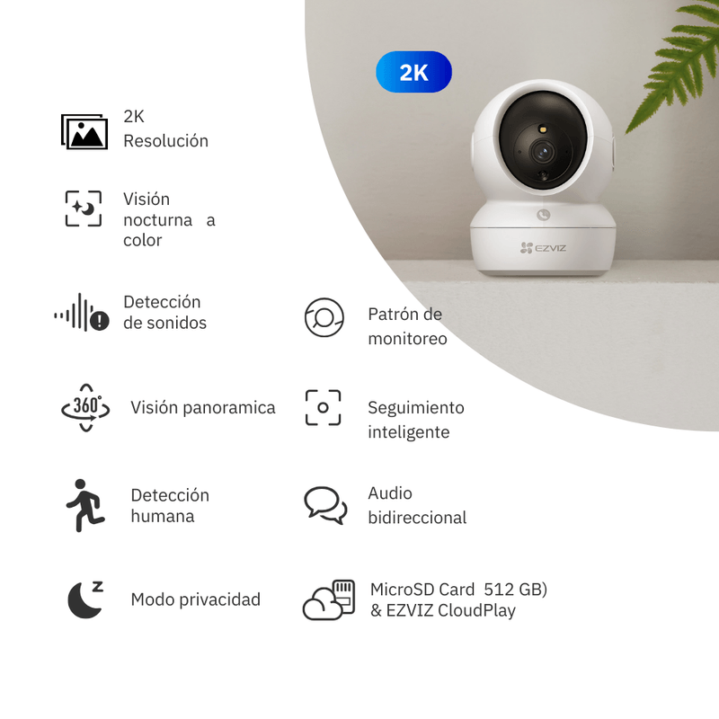 Camara-Inalambrica-Wifi-360º-H6C-2K-3MP---Micro-SD-128gb----Ezviz