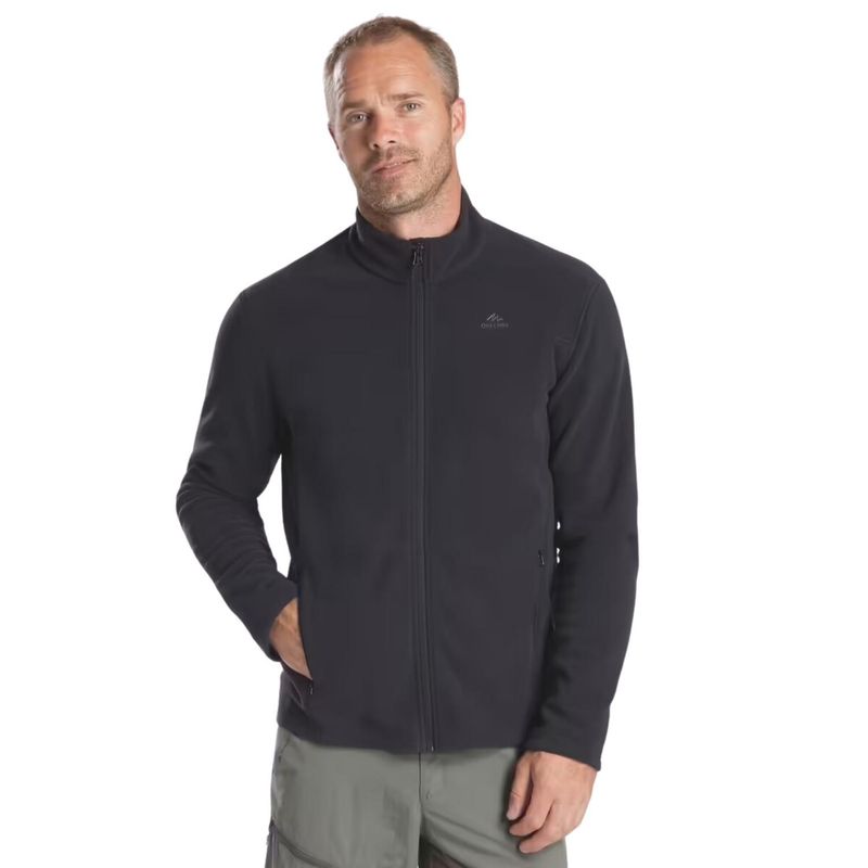 Casaca-Polar-de-montaña-y-trekking-cremallera-Hombre-Quechua-MH120---Negro-Talla-L