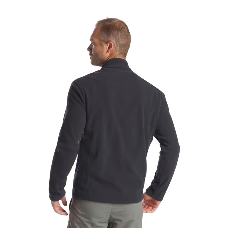 Casaca-Polar-de-montaña-y-trekking-cremallera-Hombre-Quechua-MH120---Negro-Talla-L