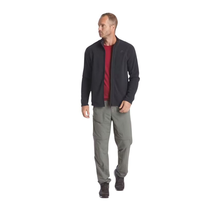 Casaca-Polar-de-montaña-y-trekking-cremallera-Hombre-Quechua-MH120---Negro-Talla-L