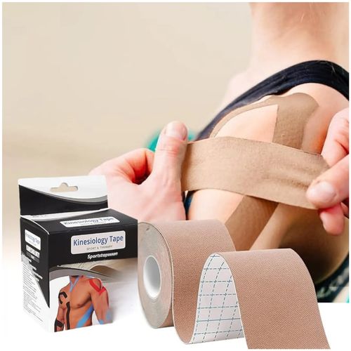 Cinta Kinesiologica 5 Metros Fisioterapia color Beige
