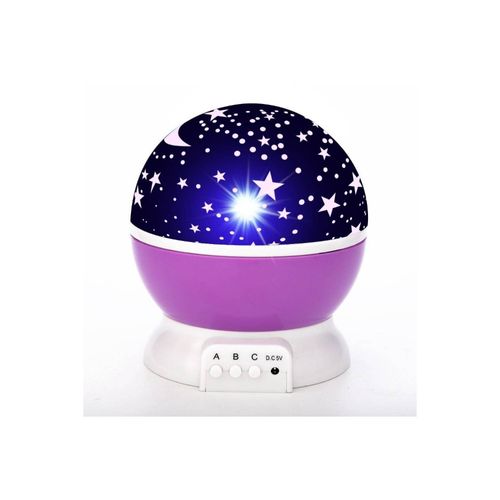 Lámpara Proyector De Estrellas Y Lunas Giratorio - Lila