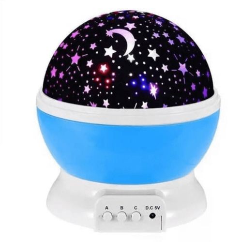 Lámpara Proyector De Estrellas Y Lunas Giratorio - Celeste