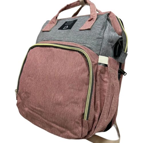 Mochila Bolso Pañalera Con Cuna Para Bebe 3 En 1 Palo Rosa