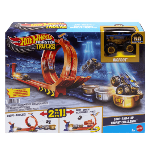 Hot Wheels Monster Trucks Competencia De Big Foot Giros