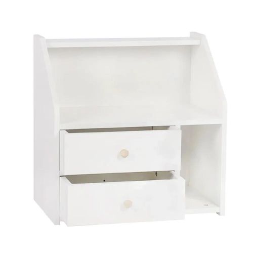 Velador Multiusos Gregory color Blanco 2 cajones TU MESITA