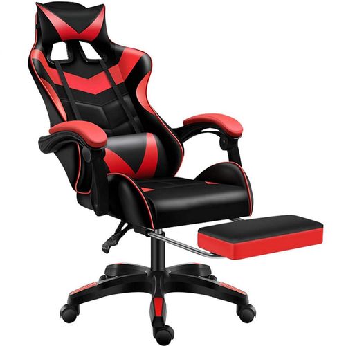 Silla gamer con reposa pies y masajeador de espalda Roja
