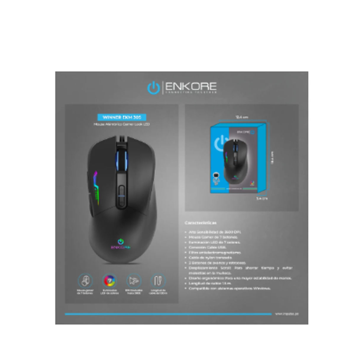 Mouse Gamer Winner Enkore - Ekm 305 - Shopstar