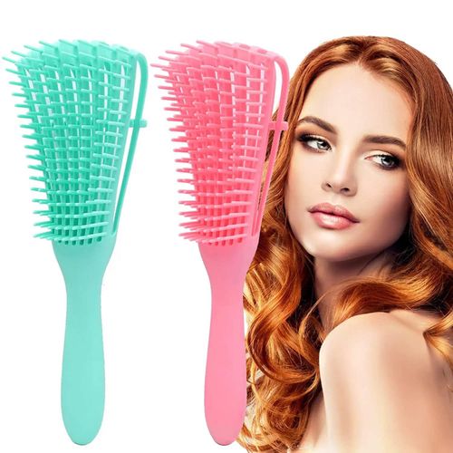 Peine Cepillo Flexible Desenredante para Cabello Rizos Afro