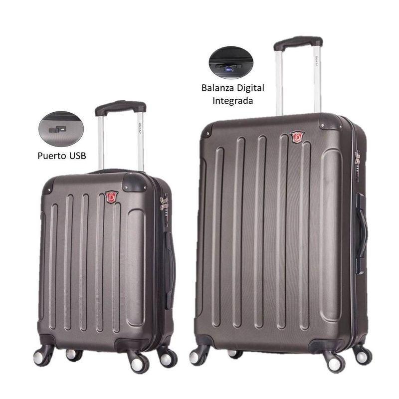 Maletas-de-viaje-Dukap-Intely-Bipack-Gris-Oscuro