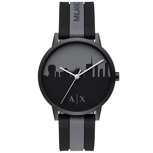 Reloj Armani Exchange Cayde AX2742 Acero Inoxidable Correa de Silicona Negro Gris